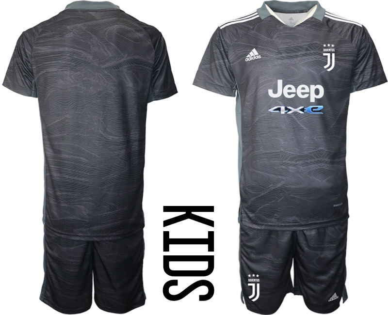 Youth 2021-2022 Club Juventus black goalkeeper blank Soccer Jersey->youth soccer jersey->Youth Jersey